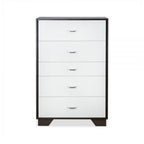 32" Brown and White Five Drawer Standard Chest