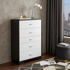 32" Brown and White Five Drawer Standard Chest