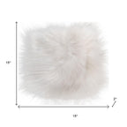15" X 15" Gray And White Synthetic Animal Print Pad