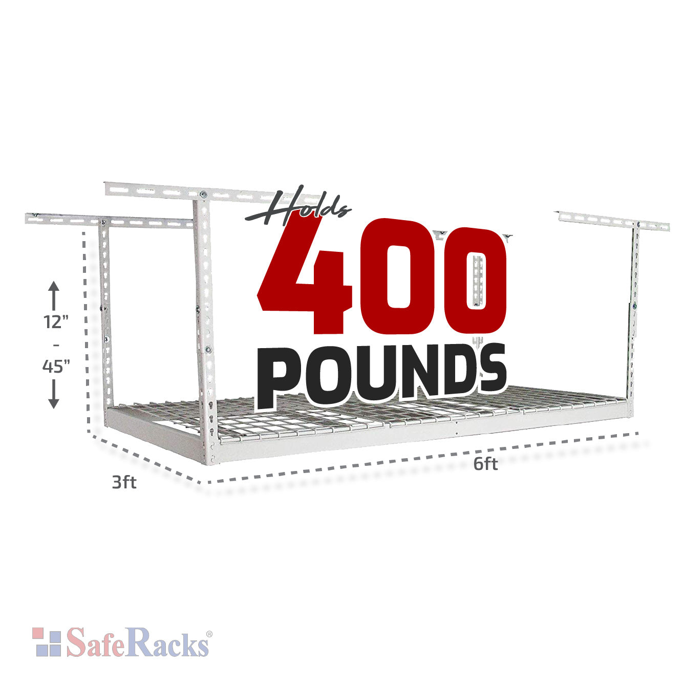 3’ x 6’ Overhead Garage Storage Rack - Overhead Storage
