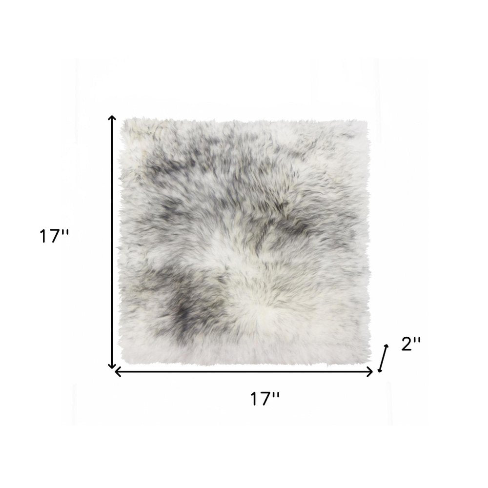 17" X 17" Gray Genuine Sheepskin Chair Pad