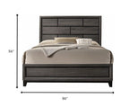 Gray Solid Wood Queen Bed Frame