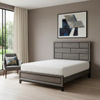 Gray Solid Wood Queen Bed Frame
