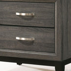 25" Gray Two Drawers Nightstand