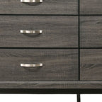 31" Gray Wood Five Drawer Dresser