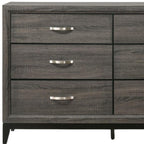 31" Gray Wood Five Drawer Dresser