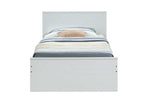 White Carved Geometric Solid Wood Twin Bed Frame