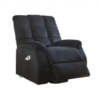 34" Black Velvet Heated Massage Lift Assist Power Recliner