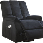 34" Black Velvet Heated Massage Lift Assist Power Recliner