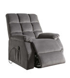 34" Black Velvet Heated Massage Lift Assist Power Recliner