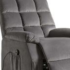 34" Black Velvet Heated Massage Lift Assist Power Recliner