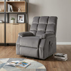 34" Black Velvet Heated Massage Lift Assist Power Recliner