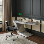 71" Silver Aluminum Writing Desk
