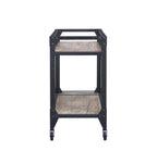 Black and Natural 32" Rolling Prep Table With Storage