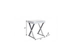 27" White and Silver Writing Desk