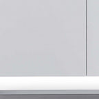 91" White Glass and Stainless Steel Frame Console Table