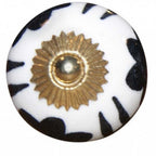 1.5" X 1.5" X 1.5" Black White And Gold  Knobs 8 Pack