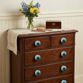 1.5" X 1.5" X 1.5" Blue Black And Yellow  Knobs 8 Pack