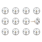 Set of Twelve Black White And Gold Clock Face Ceramic Drawer Pull Knobs
