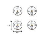Set of Twelve Black White And Gold Clock Face Ceramic Drawer Pull Knobs