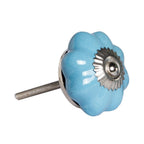 Set of Twelve Blue And Silver Ceramic Drawer Pull Knobs