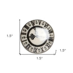 Set of Twelve Black And Gray Clock Face Ceramic Drawer Pull Knobs