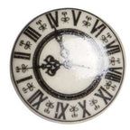 Set of Twelve Black And Gray Clock Face Ceramic Drawer Pull Knobs