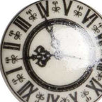 Set of Twelve Black And Gray Clock Face Ceramic Drawer Pull Knobs