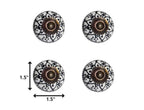 Set of Twelve Black And White Floral Ceramic Drawer Pull Knobs