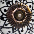 Set of Twelve Black And White Floral Ceramic Drawer Pull Knobs