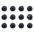 Set of Twelve Blue And Black Ceramic Drawer Pull Knobs