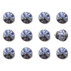 Set of Twelve Blue And White Ceramic Drawer Pull Knobs
