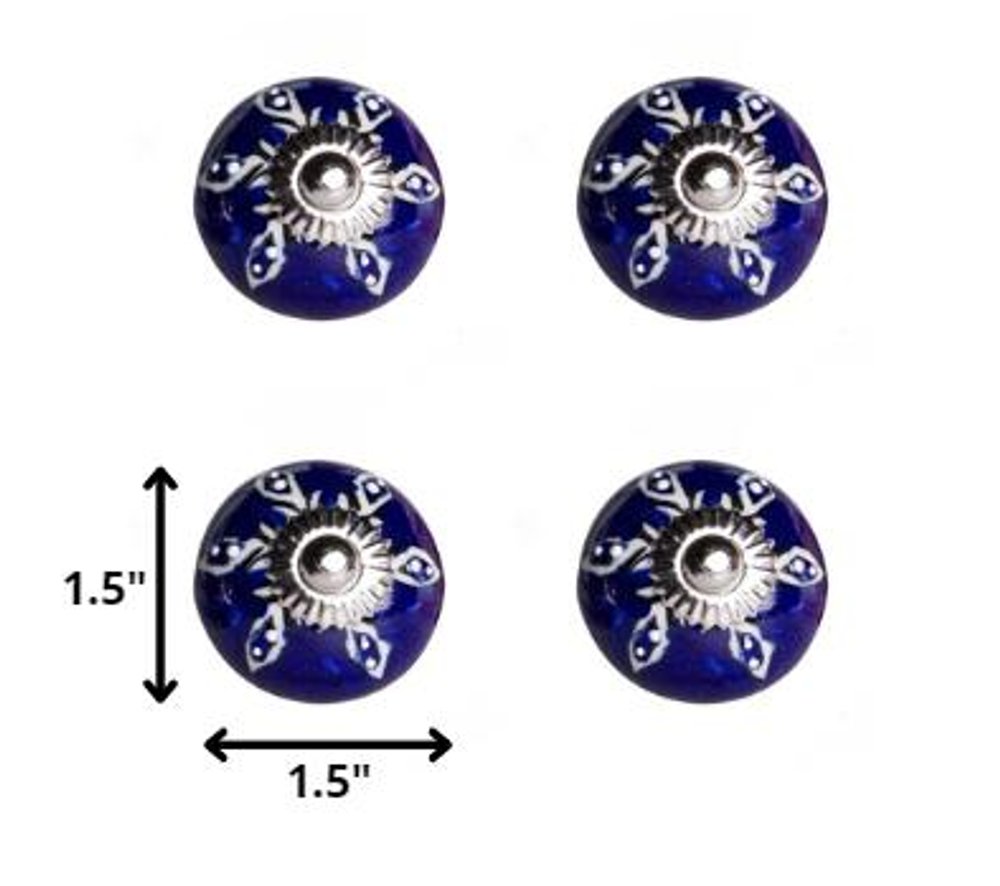 Set of Eight Red Pink And Green Floral Ceramic Drawer Pull Knobs