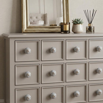 1.5" X 1.5" X 1.5" Blue Cream (Beige) With Silver  Knobs 12 Pack