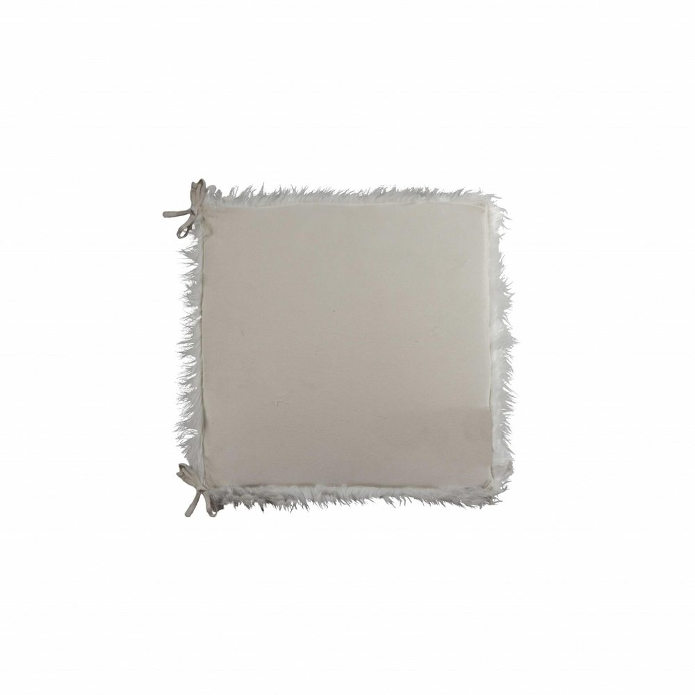 Set of Two 16" X 2" Pink Faux Fur Dining Chair Pads