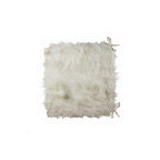 Set of Two 16" X 2" Pink Faux Fur Dining Chair Pads