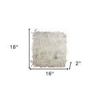 Set of Two 16" X 2" Pink Faux Fur Dining Chair Pads