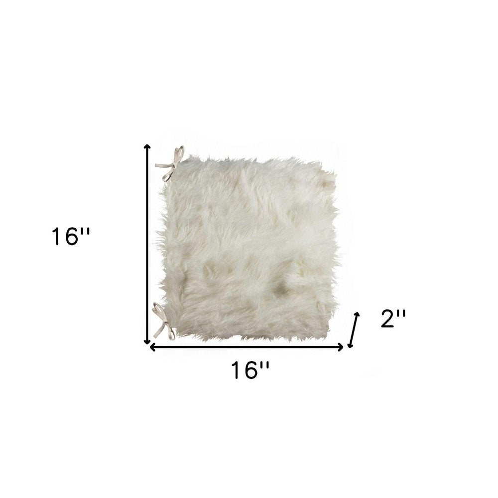 Set of Two 16" X 2" Pink Faux Fur Dining Chair Pads