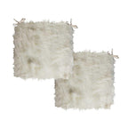 Set of Two 16" X 2" Pink Faux Fur Dining Chair Pads