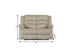 60" Beige Microfiber Manual Reclining Loveseat