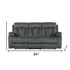 40" Modern Grey Fabric Sofa
