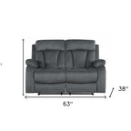 40" Modern Grey Fabric Loveseat