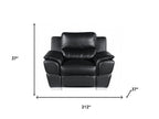 Three Piece Indoor Black Genuine Leather Six Person Seating Set