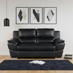 69" Black And Silver Faux Leather Love Seat
