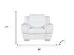 Three Piece Indoor White Genuine Leather Six Person Seating Set