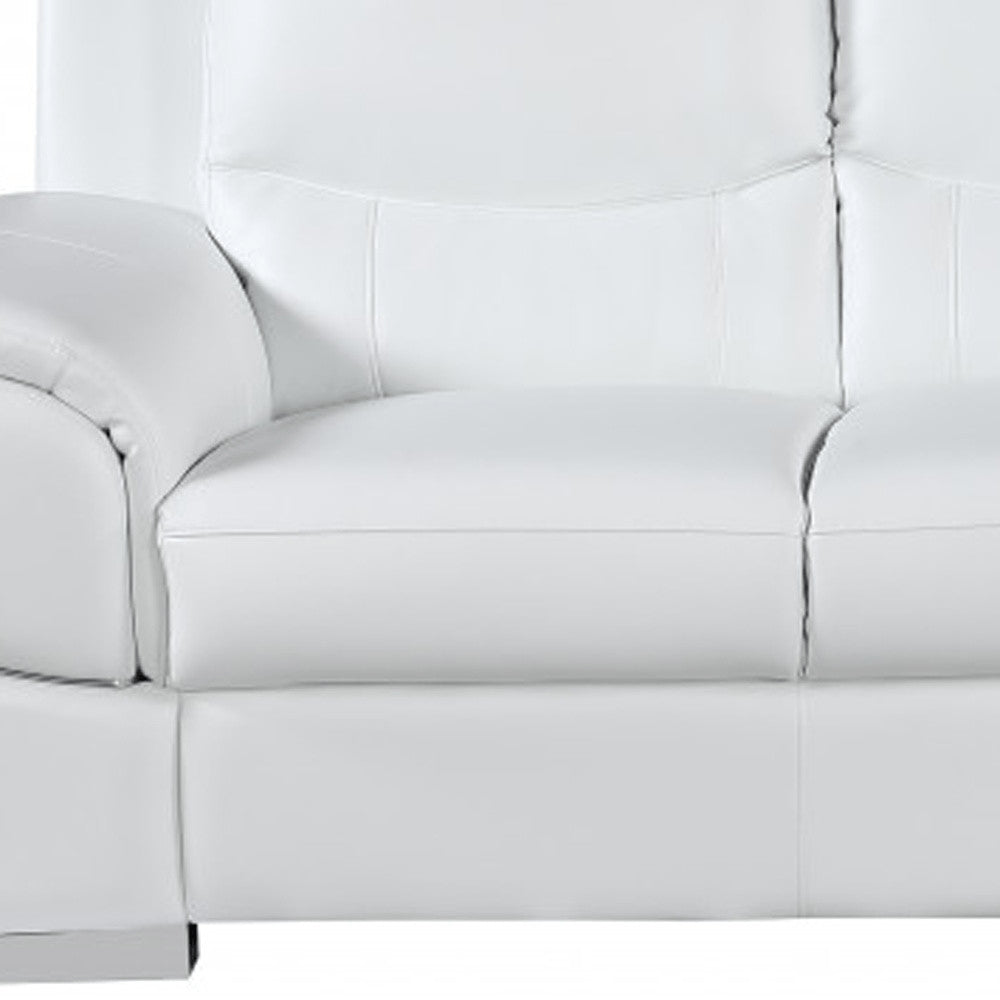 85" Black Genuine Leather Sofa