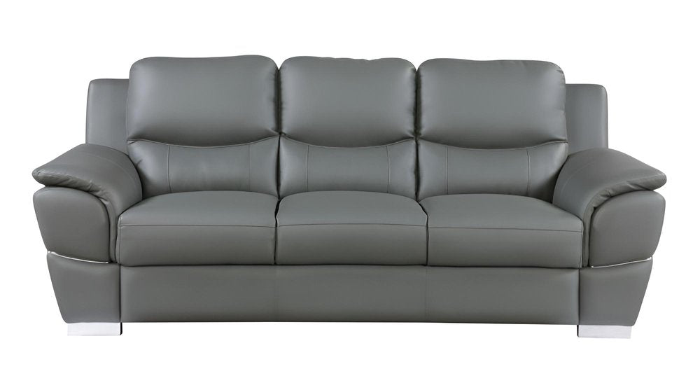 85" Black Genuine Leather Sofa