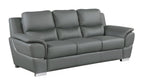 85" Black Genuine Leather Sofa