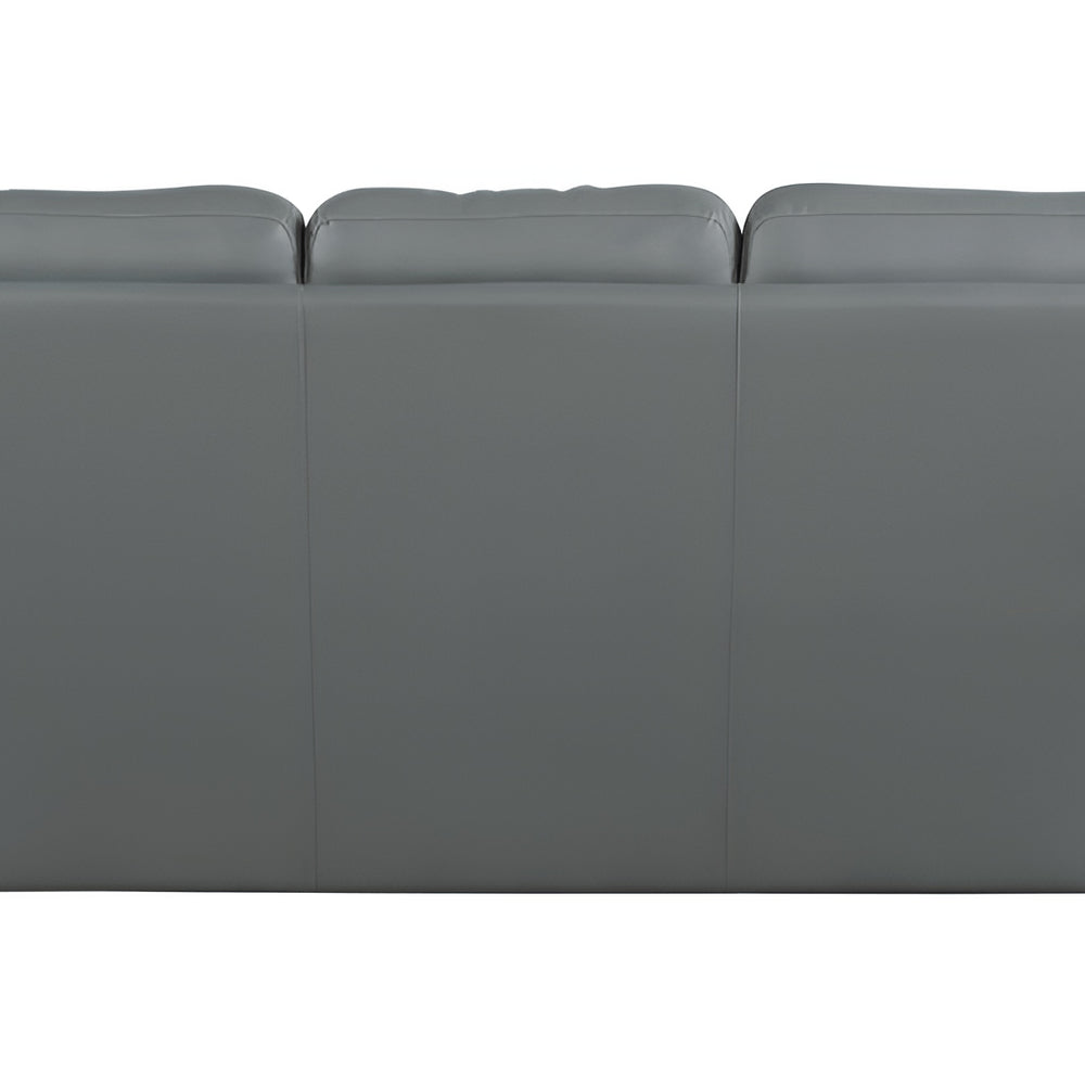 85" Black Genuine Leather Sofa