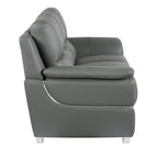 85" Black Genuine Leather Sofa
